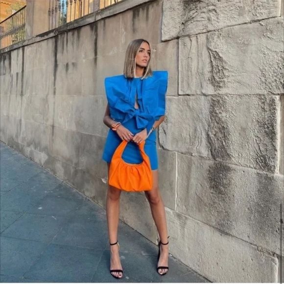 ZARA NEW WOMAN VOLUMINOUS TOP DRESS LIMITED EDITION BLUISH REF: 3377/660 - Picture 6 of 11